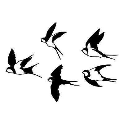 Birds Metal Wall Decor 5 Pcs Black Birds Metal Wall Art Outdoor Hanging Deco... • $25.18