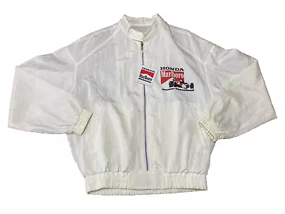 McLaren Honda Marlboro Formula 1 Racing Team Nylon Jacket Size L White Vintage • $299