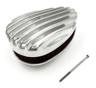 Polished 4 Barrel Fat Finned Aluminum Tear Drop Air Cleaner For 5-1/8  Carb • $167.99