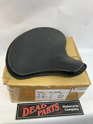 Harley Indian Chopper Bobber Black Leather Solo Seat Saddle V-Twin 47-0048 • $123.20