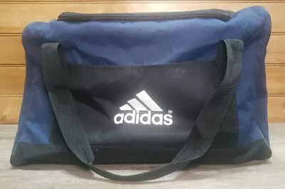 Adidas Duffel Travel Gym Sports Bag Blue/Black W/Padded Strap 18  × 11  ×10  VG  • $12.92