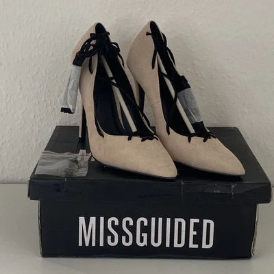 £12.99 • Buy Womens Brand New MissGuided Nude Lace Up Court Shoes Size 3