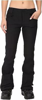 Volcom Battle Womens Softshell Snowboard Snow Ski Pants Black Skinny Fit Large • $89.99