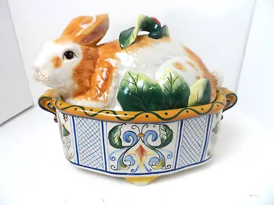 Fitz And Floyd Rabbit Soup Tureen WITHOUT Ladle - Classics Ricamo • $129.99