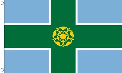 £6.99 • Buy Derbyshire Flag 5 X 3 FT - 100% Polyester With Eyelets - English County