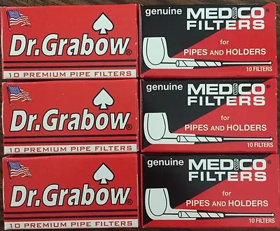 3 Boxes Dr Grabow & 3 Boxes Medico Pipe Filters 60 Total 2 1/4  New Sample Lot • $15.55