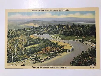 Vintage 1940 Cadillac Mt Summit Rd Desert Island Maine Postcard • $3.99