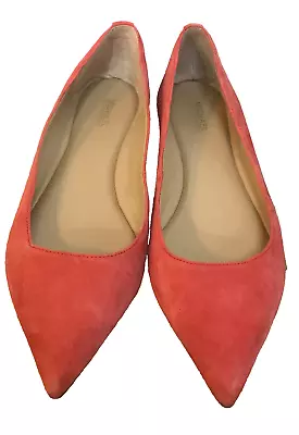 Michael Kors Flats Womens 8 M Pink Suede Shoe Classic Slip On Pointed Toe Loafer • $24