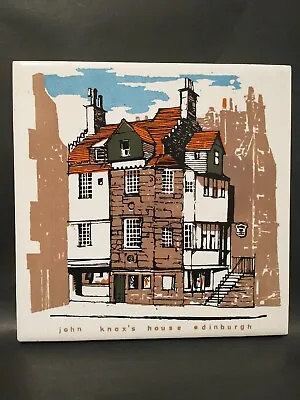 VINTAGE H & R JOHNSON LTD ART John Knox's House Edinbur Ceramic Tile England 6x6 • $70.95