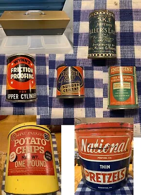 Vintage Advertising Tin Cans Food Automotive Personal Care Etc Good Condition • $59.99