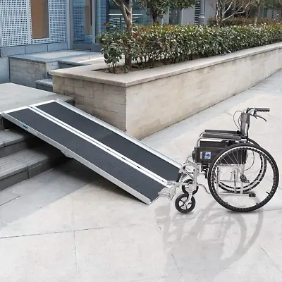 Used Home Wheelchairs Ramp 3/4/5/6FT Non-Skid Folding Aluminum Ramps • $86.99