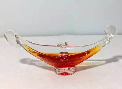 Vintage Amberina Murano Italy Gondola Art Glass Ashtray Dish • $24.95
