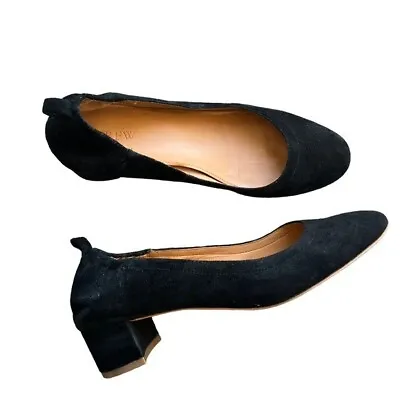 J. Crew - Anya Suede Block Heel Round Toe Shoes Sz 7.5 • $45