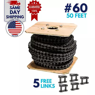 #60 Roller Chain 50 Feet With 5 Connecting Links • $169.45