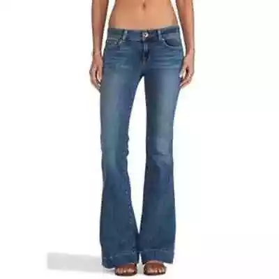 J Brand Love Story Flare Jeans Denim Blue Low Rise Button Zip 5-Pockets Sz 31  • £59.29