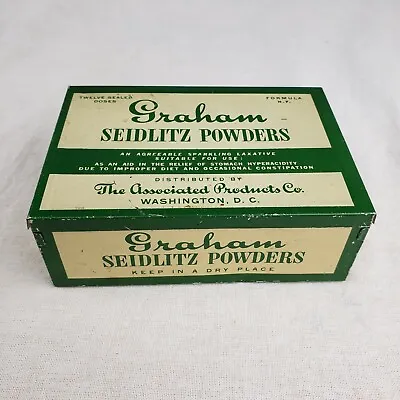 Rare Antique Vintage Graham Seidlitz Powders Medicine Laxative Old Tin Box Ad • $37.95