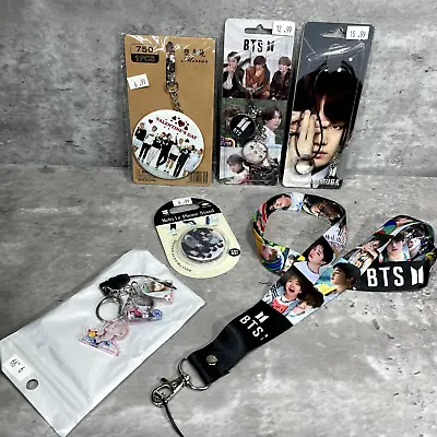 BTS Merch Bundle Suga Bangtan Boys Ring Key Chains Phone Bracket Lanyard New • $44.98