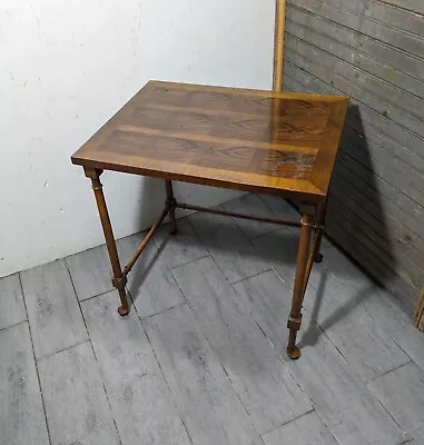 Vintage English Regency Chippendale Style Faux Bamboo Wood Nesting Side Table • $153