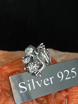 Chunky Silver Frog Ring ( Mum And Baby Frog ) • £35