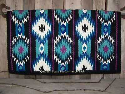 2x2 Show Blanket - 38x34 (Black Base/Turq And Grape Accents) By Mayatex • $135.50