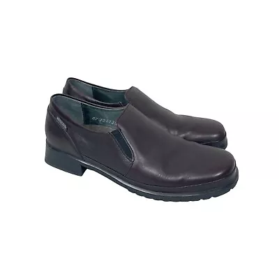 Mephisto Brown Leather Heeled Slip On Clogs Womens US Size 9 • $17.36