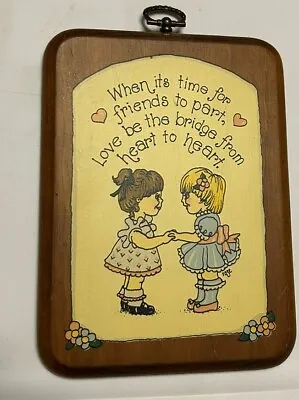 Girlfriends Vintage Wood Wall Plaque Granny Cottage Core Friends Over Miles 5x7” • $24.90