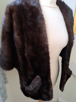 $96.11 • Buy Real Mink Fur Stole Wrap Jacket
