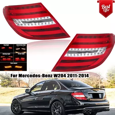 Pair Tail Lights Taillights Fit 2011-2014 Mercedes W204 C350 C63 C300 C250 C180 • $180
