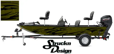 $276.91 • Buy Graphic Pontoon Wrap Yellow Tribal Fishing Abstract Bass Boat Fish Decal Vinyl