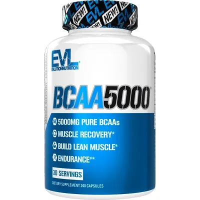 EVL BCAA5000 240ct Branched Chain Amino Acids Muscle Building Endurance • $16.99