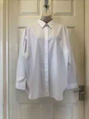 'zara' White Cotton Shirt Size L Bnwt • £10