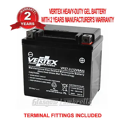 Yamaha YFZ450 R Quad 2011-2019  VERTEX VPZ7-3 HEAVY DUTY GEL 12v BATTERY CTZ-7S  • £28.69