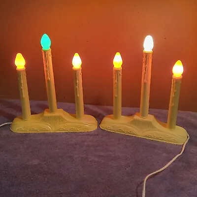 VTG Candolier Electric Christmas Candle Lights 3 Bulb Candelabra Mid Century VGC • $20