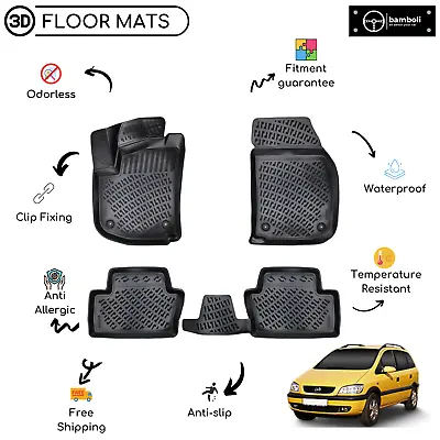 $99.90 • Buy Custom Molded Rubber Floor Mat Fits For Opel Zafira A 1999-2006 Black Color