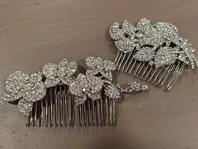 Wedding Vintage Inspired Bridal Hair Crystal Side Comb Brooch • $28.99