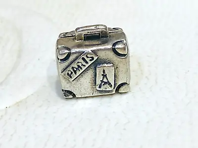 $19 • Buy Authentic Pandora Suitcase ParisTravel Holiday Silver Charm 790362 Retired