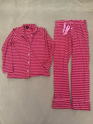 J Crew Dreamy Red & Pink  Stripe Pajamas Lounge Set Size XS Valentine • $34.99