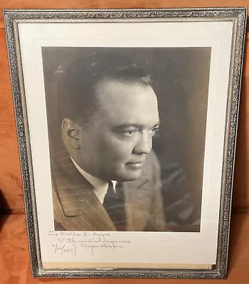 Vintage Signed Black & White Photograph Of J. Edgar Hoover 1939 • $299