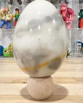 White Grey Marble Egg Paperweight • $17