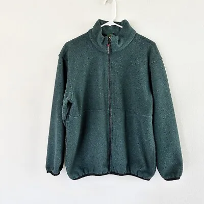 Cabelas Jacket Mens Size M Green Full Zip Fleece Polartec Coat Pockets • $15.25