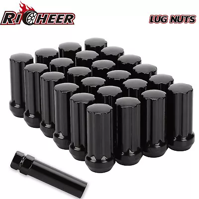 Set Of 24 Epoch Spline Lug Nut Kit Black 14mm X 1.5 2  Tall M14x1.5 Super Duty • $24.99