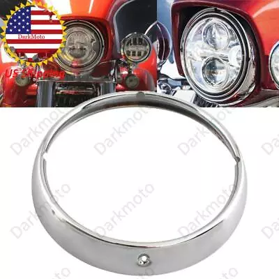 7  Chrome Headlight Headlamp Trim Ring Light Cover For Harley Touring Road Glide • $18.99