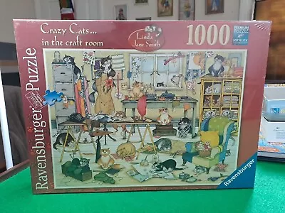 New Crazy Cats In The Craft Room 1000 Piece Linda Jane Smith Ravensburger Jigsaw • £17.99