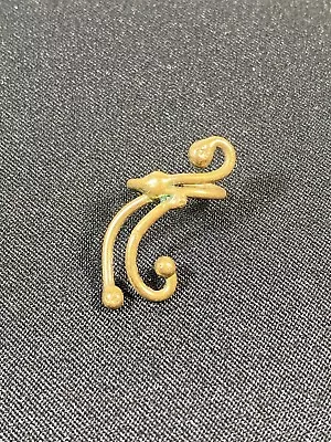 Vintage 1990's Ancient-style STUDIO Hand-made Brass Swirls Ear Cuff Earring • $15.80