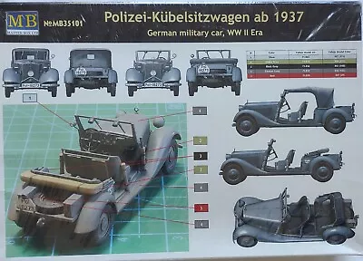 1:35 WWII German Car Polizei-Kubelsitzwagen 1937 Plastic Model Kit 35101 MB • $39.99