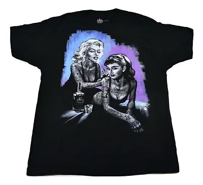 Get Down Art Mens Marilyn Monroe Tattooing Audrey Hepburn Shirt New XL 2XL • $9.99