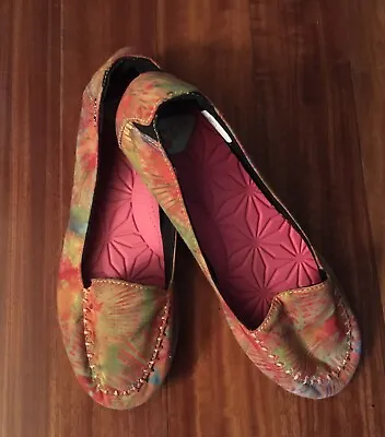 Hoffman Cushe Lamu Womens 6M Orange/Multi Slip On Padded Comfort Flats • $11