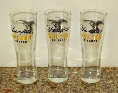 3 Yuengling Golden Pilsner Eagle Logo Beer Glasses • $16.99