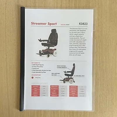 £9.35 • Buy Manual + Extra Info For The Streamer Sport Powerchair 888WA-Shoprider Roma Guide