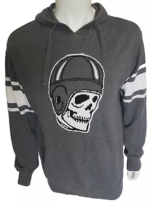 ECKO UNLTD Football Skull Soft-Feel Cotton Gray Sweater Hoodie Size XL • $27.95